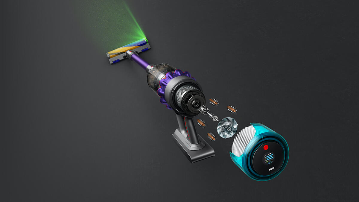 Exploded diagram revealing the impeller and the surrounding filter.